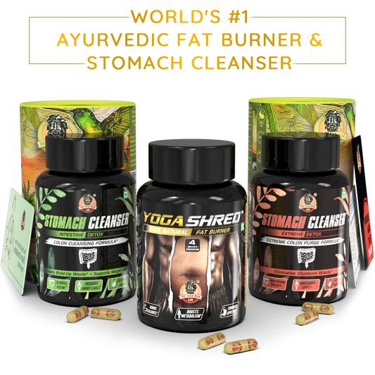 YogaManLab® STOMACH CLEANSER - Probiotic Detox & Flatter Belly Ayurvedic Supplement | 14-Days Program To Remove Constipation & Toxins | 100% Natural with Probiotics