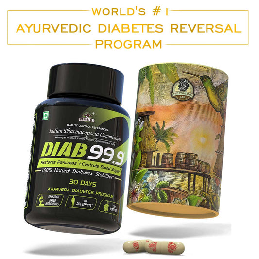 Diab 99.9 Type-2 Ayurvedic Sugar Reversal Program | Get Free Doctor & Dietitian Reversal Consultation | 100% Natural Health Care > Metabolic Health > Diabetes > Supplement > Ayurvedic Diabetes Reversal The Yoga Man Lab Monthly Program: ₹1990/- (20% Off)
