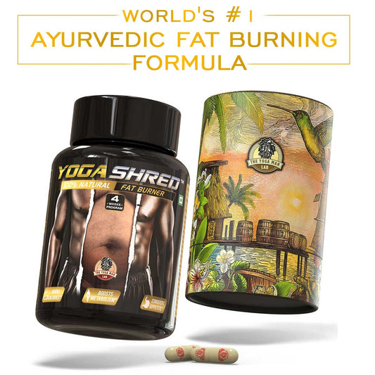 YOGA SHRED - Home Fat Burner (Women) Ayurvedic Supplement | Thermogenic Weight Burner, Appetite Suppressant & Energy Booster | 100% Natural Health Care > Weight Loss > Fat Burner > Women > Supplement > Ayurvedic Fat Loss The Yoga Man Lab 4 Week Pack: ₹1499/- (40% Off)