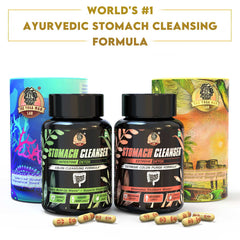 YogaManLab® STOMACH CLEANSER- Intestine Detox Ayurvedic Supplement | 14-Days Detox Program To Remove Constipation & Toxins | 100% Natural with Probiotics