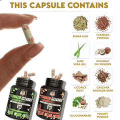 YogaManLab® STOMACH CLEANSER - Probiotic Detox & Flatter Belly Ayurvedic Supplement | 14-Days Program To Remove Constipation & Toxins | 100% Natural with Probiotics