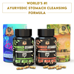 YogaManLab® STOMACH CLEANSER - Probiotic Detox & Flatter Belly Ayurvedic Supplement | 14-Days Program To Remove Constipation & Toxins | 100% Natural with Probiotics