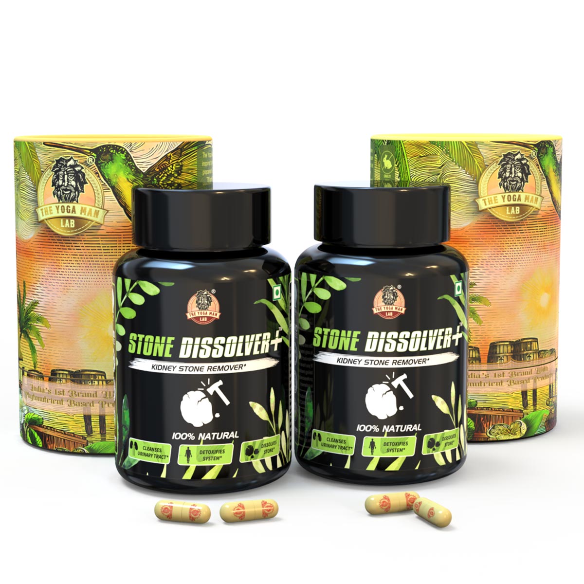 YogaManLab® STONE DISSOLVER+ - Stone Remover Ayurvedic Supplement | 100% Natural & Plant Based