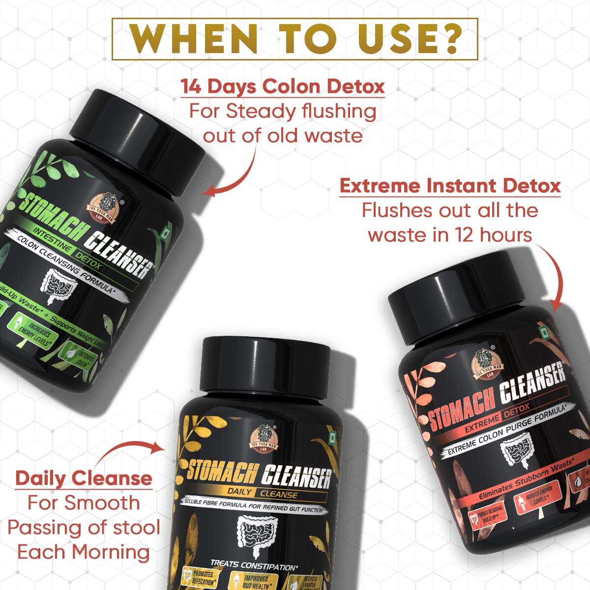 YogaManLab® STOMACH CLEANSER - Probiotic Detox & Flatter Belly Ayurvedic Supplement | 14-Days Program To Remove Constipation & Toxins | 100% Natural with Probiotics