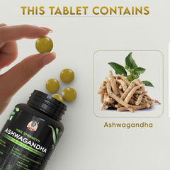 YogaManLab® Ashwagandha Tablets - 100% Lab Certified | Xtra Energy Booster & Stress Reliever - 30 Tablets