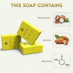 YogaManLab® Turmeric Kojic Herbal Soap – Gentle Skin Cleanser With Ayurvedic Ingredients – Pack of 3 Bars