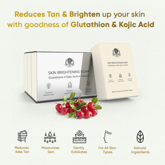 YogaManLab® Glutathione Skin Whitening Kojic Acid Soap | Makes Skin Bright & Glowing