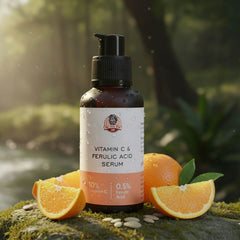 YogaManLab® 10% Vitamin-C & Ferulic Acid Face Serum | Non-Irritating & Non-Sticky | Tested for Oily, Sensitive Skin | Beginner-Friendly| Brightens Dull Skin, Evens Tone | No Purging | With 0.5% Ferulic Acid