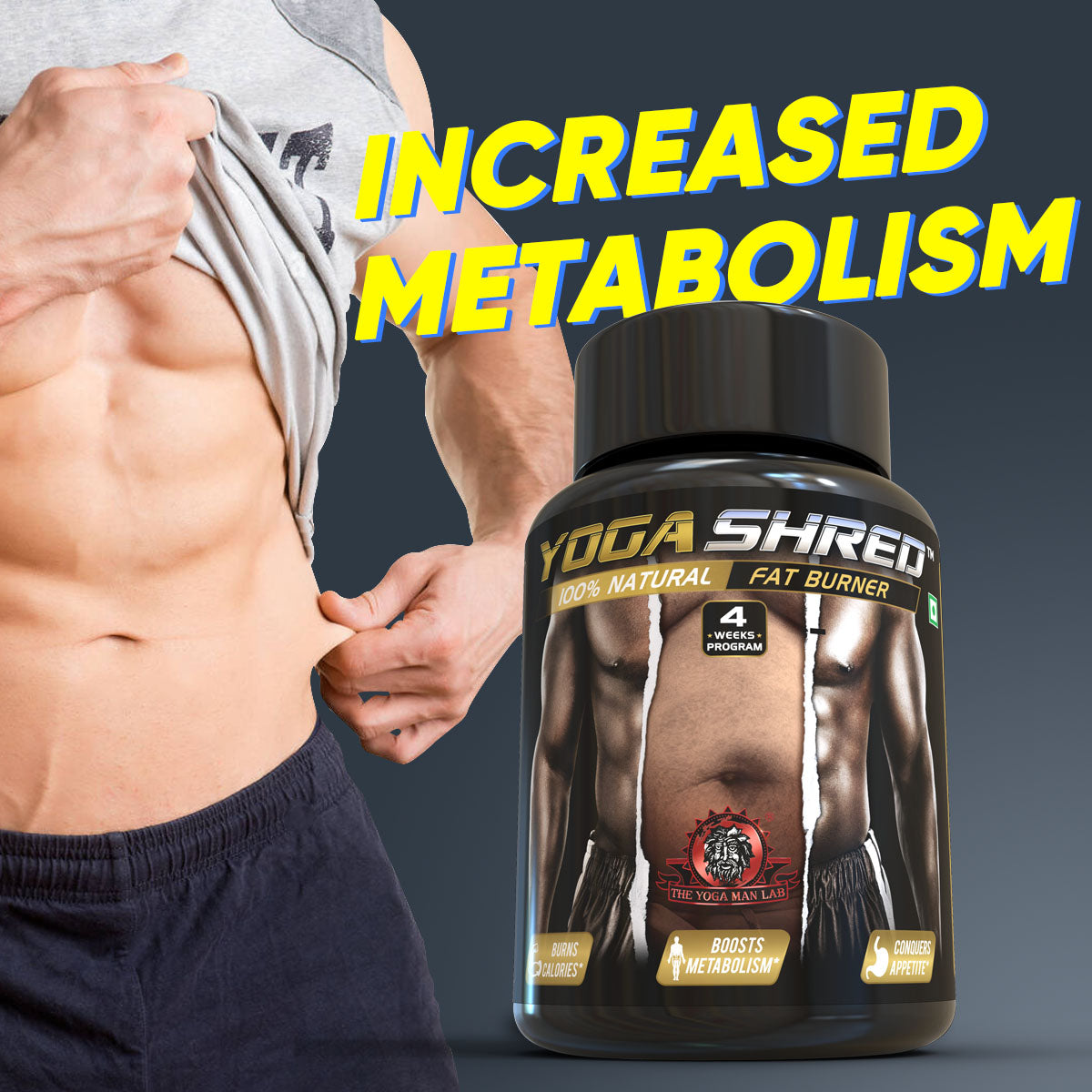 YOGA SHRED - Burn Fat At-Home Ayurvedic Supplement (Men) | Helps in Weight Loss & Boosting Energy | Ayurvedic & 100% Natural Health Care > Weight Loss > Fat Burner > Men > Supplement > Ayurvedic Fat Loss The Yoga Man Lab   