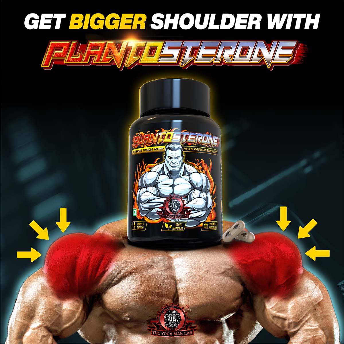 PLANTOSTERONE - Muscle Building & Testo-Boosting Ayurvedic Supplement | Helps Gain Muscle Size & Weight, with Increase in Sexual Drive | 100% Natural Health Care > Muscle Building > Muscle Growth > Supplement > Ayurvedic Weight Gain The Yoga Man Lab   