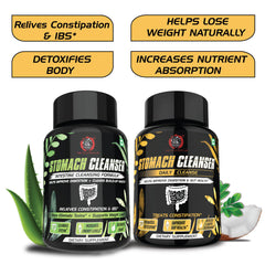 STOMACH CLEANSER KIT- Intestine Detox + Daily Fiber Cleanse (2 Ayurvedic Supplements) | Probiotic Soluble Fiber Combo For Instant Colon Detox & Daily Bowel Movement | 100% Natural Health Care > Gut Health > Colon Detox > Supplement > Ayurvedic Constipation, IBS & Bowel Treatment The Yoga Man Lab   